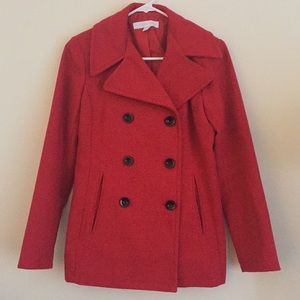 New York & Company red peacoat